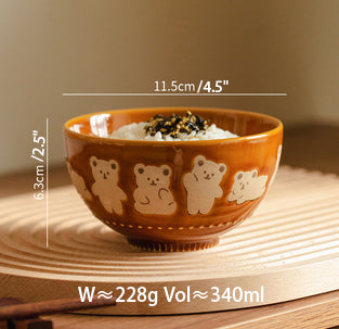 Adorable Bears Ceramic Bowls Plates Set - PeauleyHome