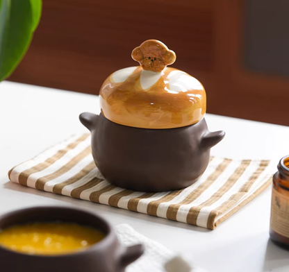 Ceramic Small Moisture-proof  Storage Jars with Doggie Lids