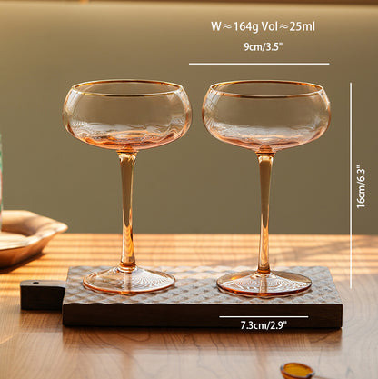 Classy Cocktail Glass Goblet with Golden Rim