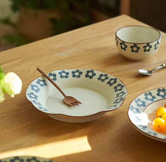 Pretty Floral Steak Plates Bowls New Arrival - PeauleyHome