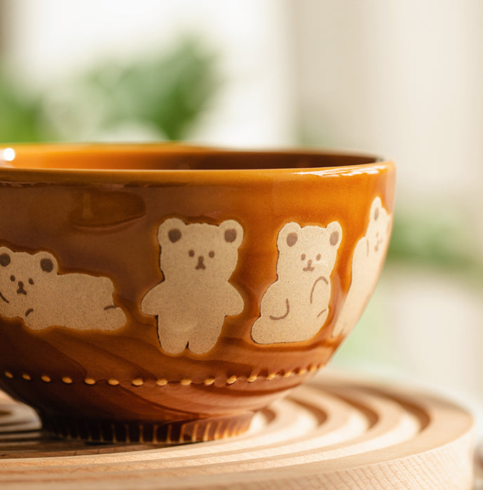 Adorable Bears Ceramic Bowls Plates Set - PeauleyHome