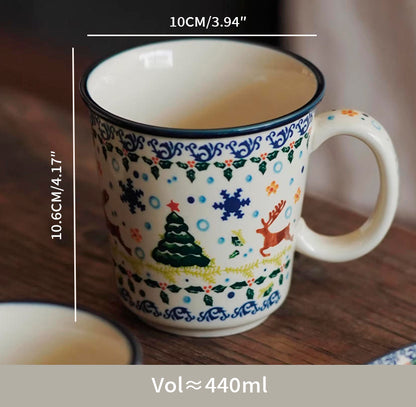 Vintage Christmas Gift Ceramic Coffee Mug Plate