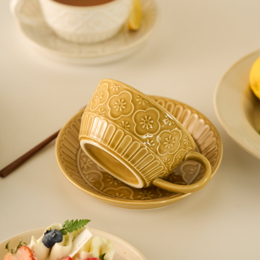 Vintage Ceramic Mug and Saucer for Afternoon Tea