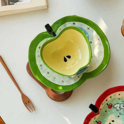 Adorable Underglazed Handpainted Ceramic Bowls Plates