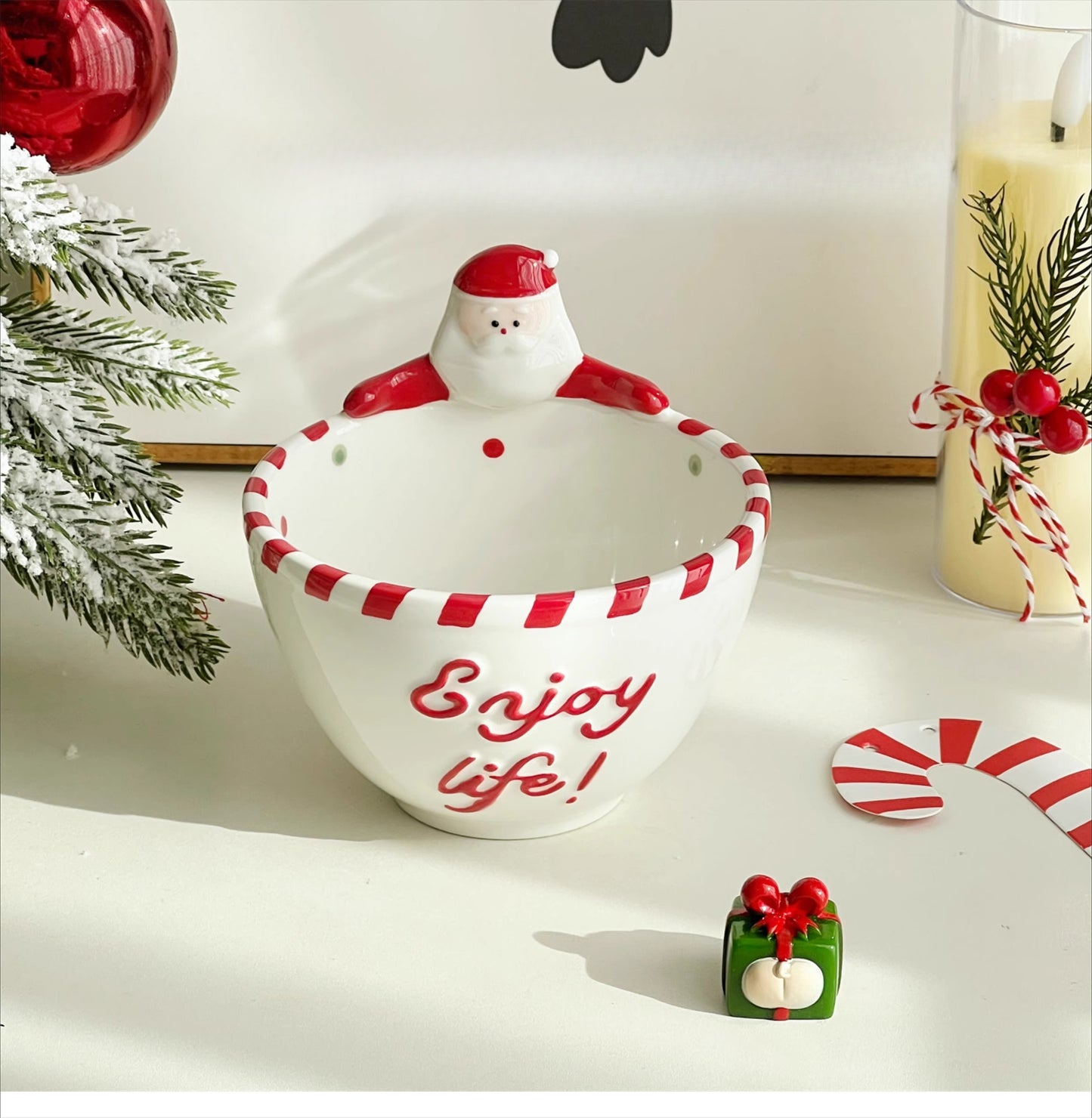 Santa Claus Ceramic Bowl - Underglaze Color Tableware