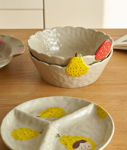 Cute Cartoon Divided Fruit Plates Bowls - PeauleyHome