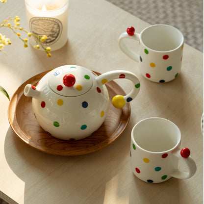 French Ceramic Pots Teapot and Teacups Set