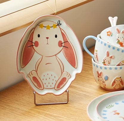 New Arrival Pretty Bunny Ceramic Bowls Plates Mugs Set - PeauleyHome