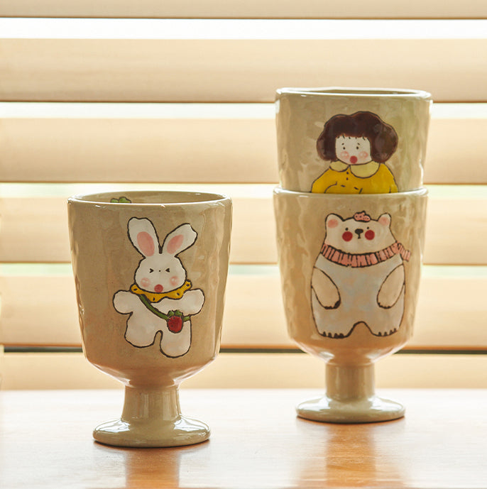 Cute Cartoon Animal Ceramic Mugs Goblets - PeauleyHome