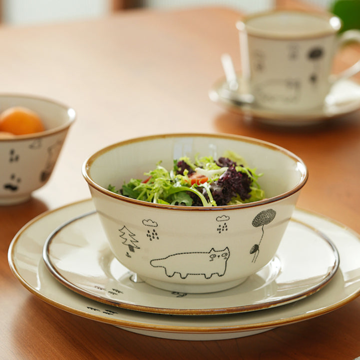 New Arrival Pretty Ceramic Plates Bowls Set