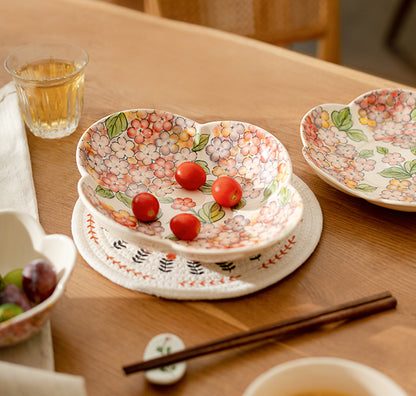 Beautiful Floral Ceramic Bowls Petal Plates - PeauleyHome