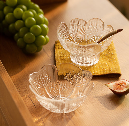 Original Embossed Glass Bowls for Salad Fruits - PeauleyHome