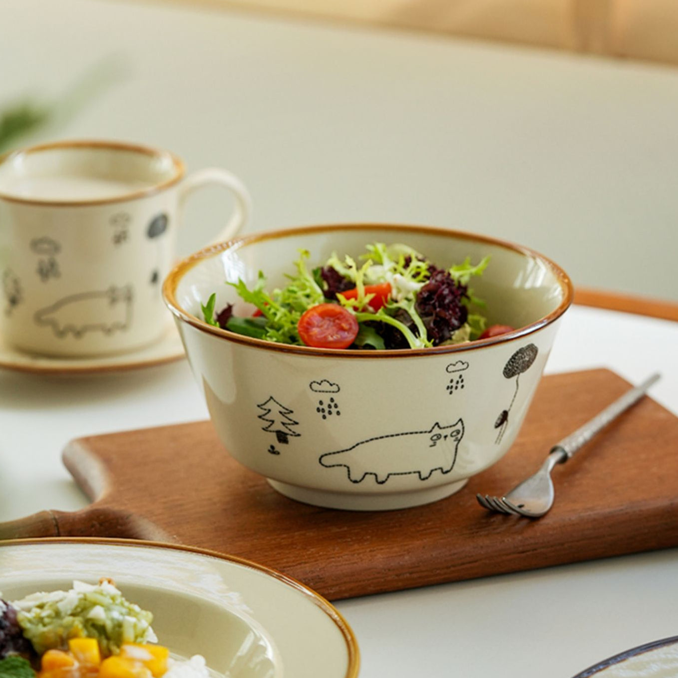 New Arrival Pretty Ceramic Plates Bowls Set