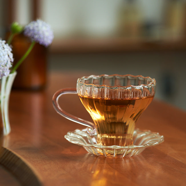 Vintage Glass Cup for Tea or Coffee Set