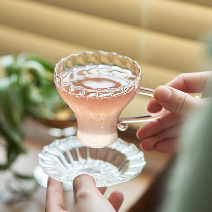 Vintage Glass Cup for Tea or Coffee Set