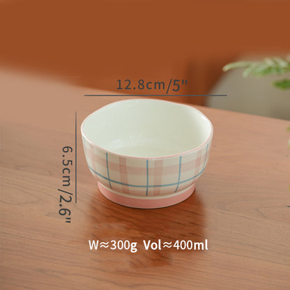 Underglazed Ceramic Rice Bowls Plates Spoon Set