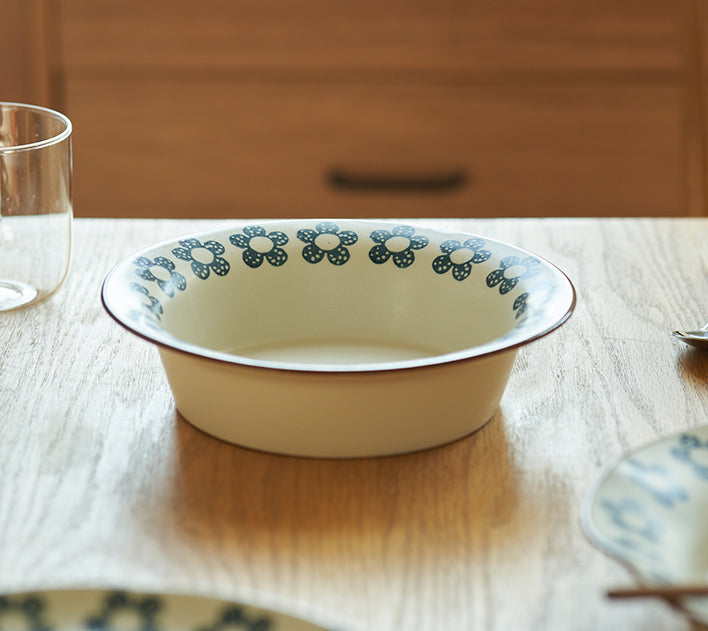 Pretty Floral Steak Plates Bowls New Arrival - PeauleyHome