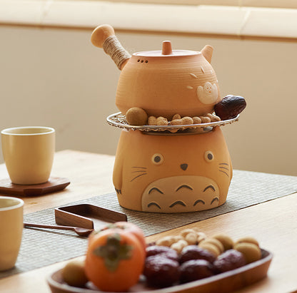 Small Ceramic Stove Tea Pot Set for Indoor Home - PeauleyHome