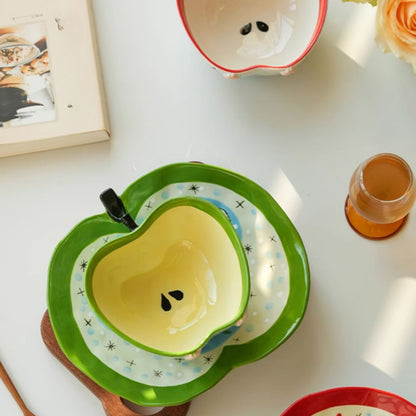 Adorable Underglazed Handpainted Ceramic Bowls Plates