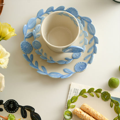 Delicate Ceramic Coffee Mugs and Plates