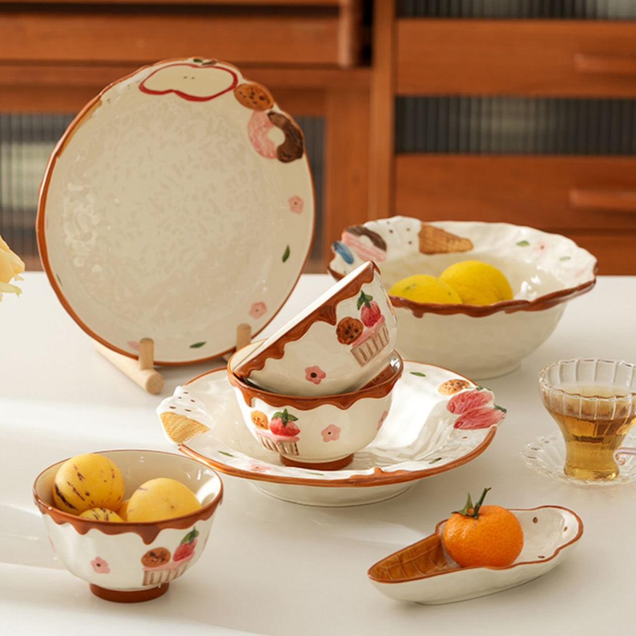 2025 New Arrival Adorable Underglazed Noodle Bowl Plate Set