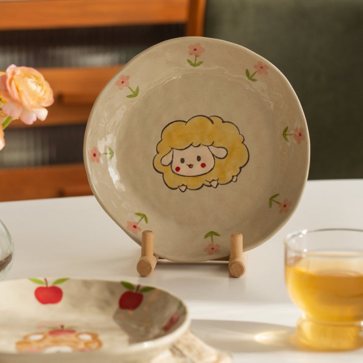 Cute Animal-themed Ceramic Underglazed Breakfast Plates