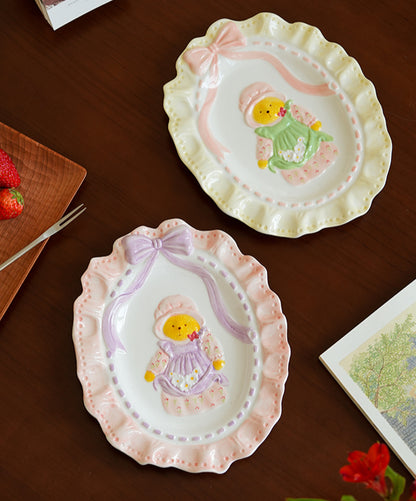 Exquisite Underglazed Ceramic Breakfast Plates