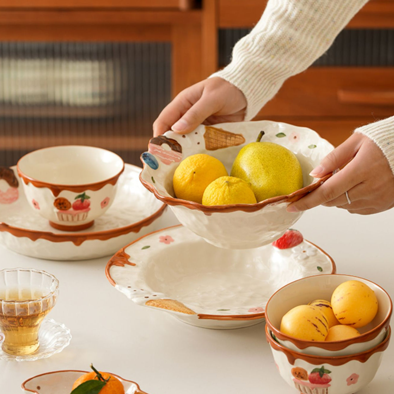 2025 New Arrival Adorable Underglazed Noodle Bowl Plate Set