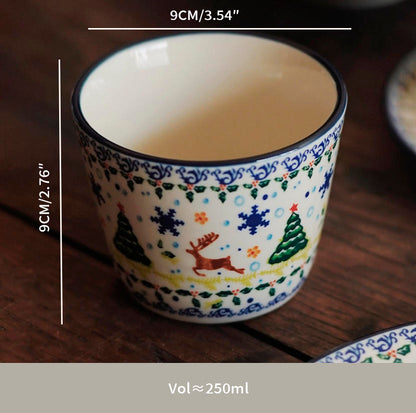 Vintage Christmas Gift Ceramic Coffee Mug Plate