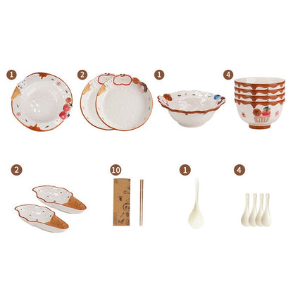 2025 New Arrival Adorable Underglazed Noodle Bowl Plate Set