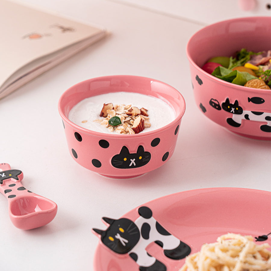 Lovely Cat-themed Bowls Plates Mugs Spoon