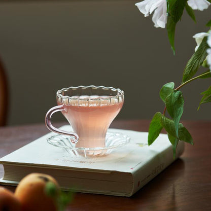 Vintage Glass Cup for Tea or Coffee Set