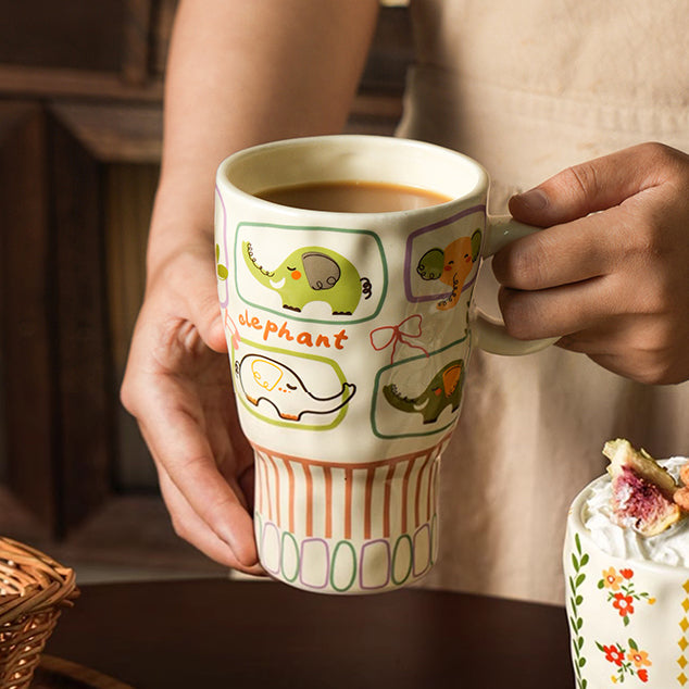 Adorable Handcrafted Ceramic Mug Vintage Coffee Cup