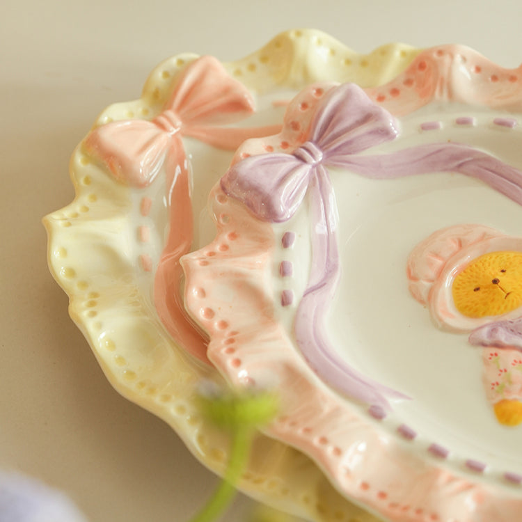 Exquisite Underglazed Ceramic Breakfast Plates