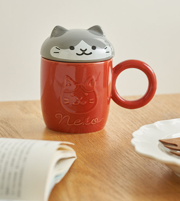 Original Cartoon Ceramic Mugs with Animal Lids - PeauleyHome