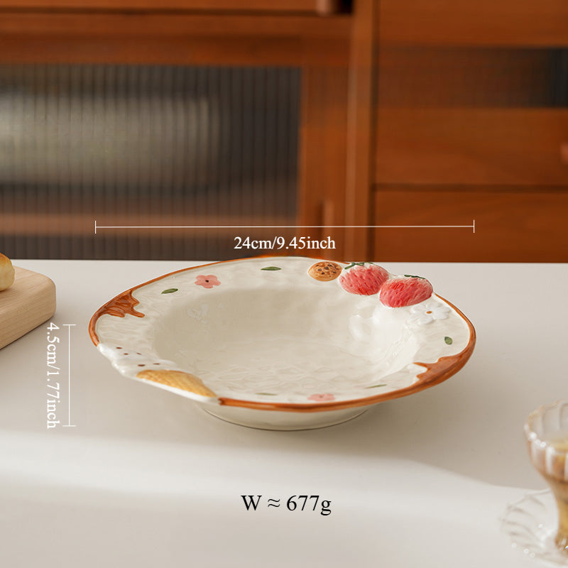 2025 New Arrival Adorable Underglazed Noodle Bowl Plate Set