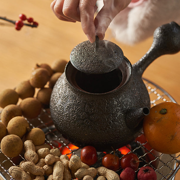 Original Crude Pottery Teapot with Side Handle