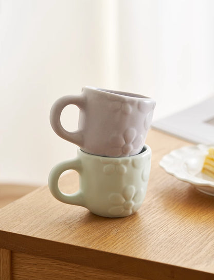 Embossed Floral Mugs for Home and Office - PeauleyHome