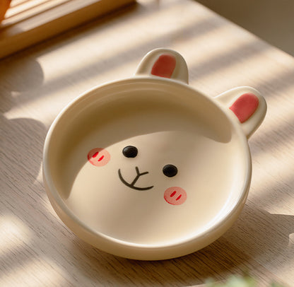 Ceramic Bowls Noodle Pots with Cartoon Lids and Handles - PeauleyHome