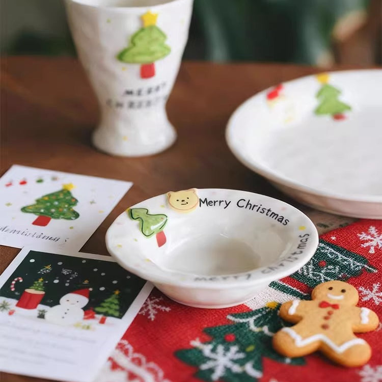 Premium Christmas Plates for Salad and Fruits