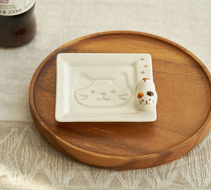 Japanese Cute 3D Cat Saucer Dish Sushi Dessert Plates - PeauleyHome