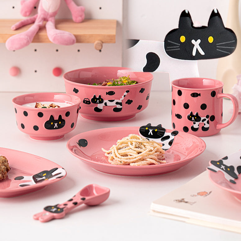 Lovely Cat-themed Bowls Plates Mugs Spoon