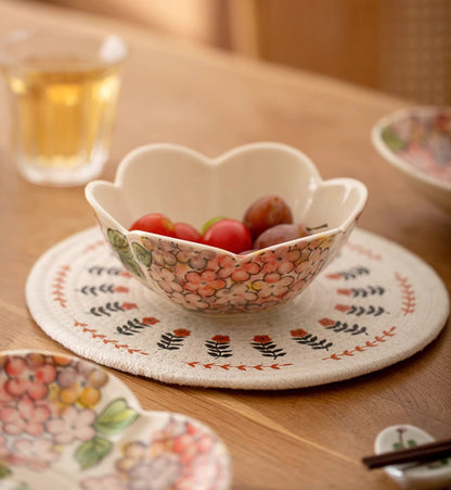 Beautiful Floral Ceramic Bowls Petal Plates - PeauleyHome