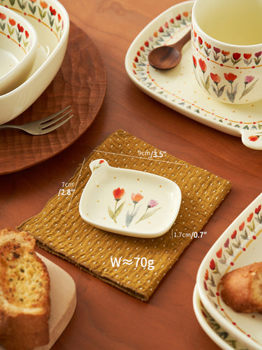 Pretty Floral Ceramic Bowls Plates Mugs for Breakfast