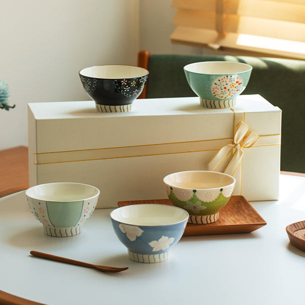 Delicate Ceramic Rice Bowls Set Ideal Gift