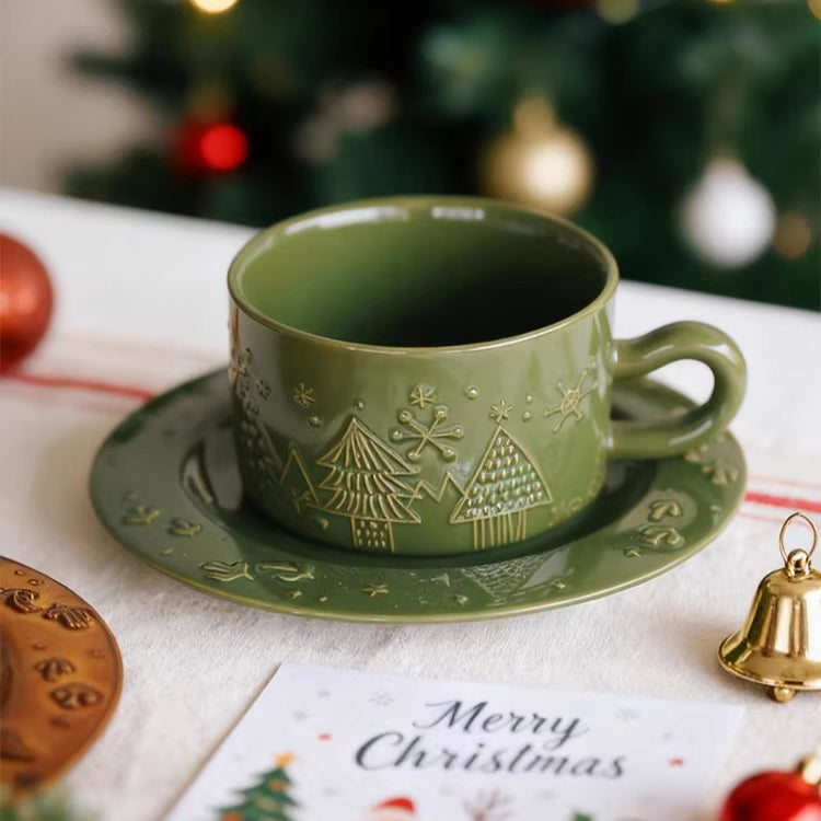 Elegant Christmas Coffee Cup and Saucer Gift Set