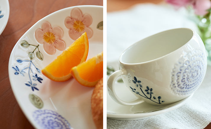 Delicate Cute Ceramic Plates Mugs for Tea Desserts - PeauleyHome