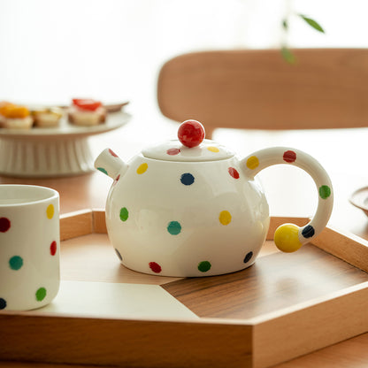 French Ceramic Pots Teapot and Teacups Set