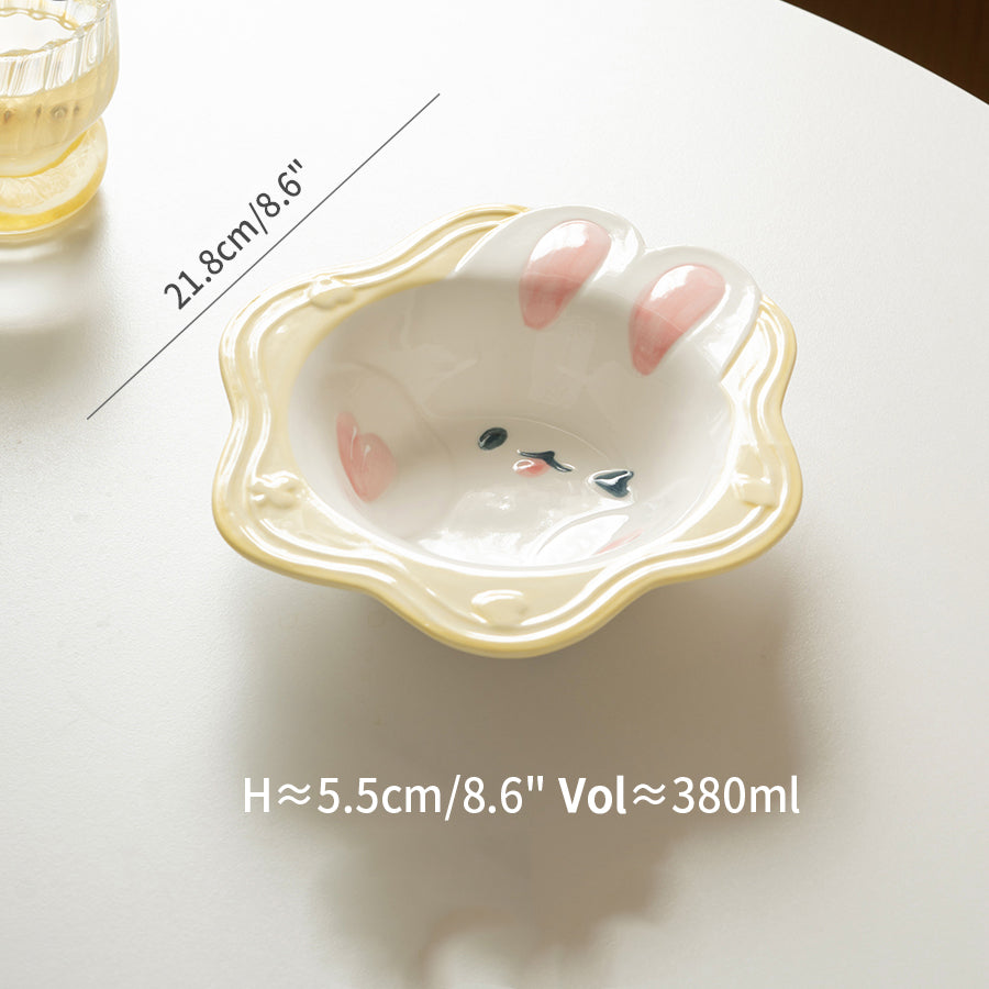 Adorable Rabbit Unicorn Ceramic Plates for Fruit or Food - PeauleyHome