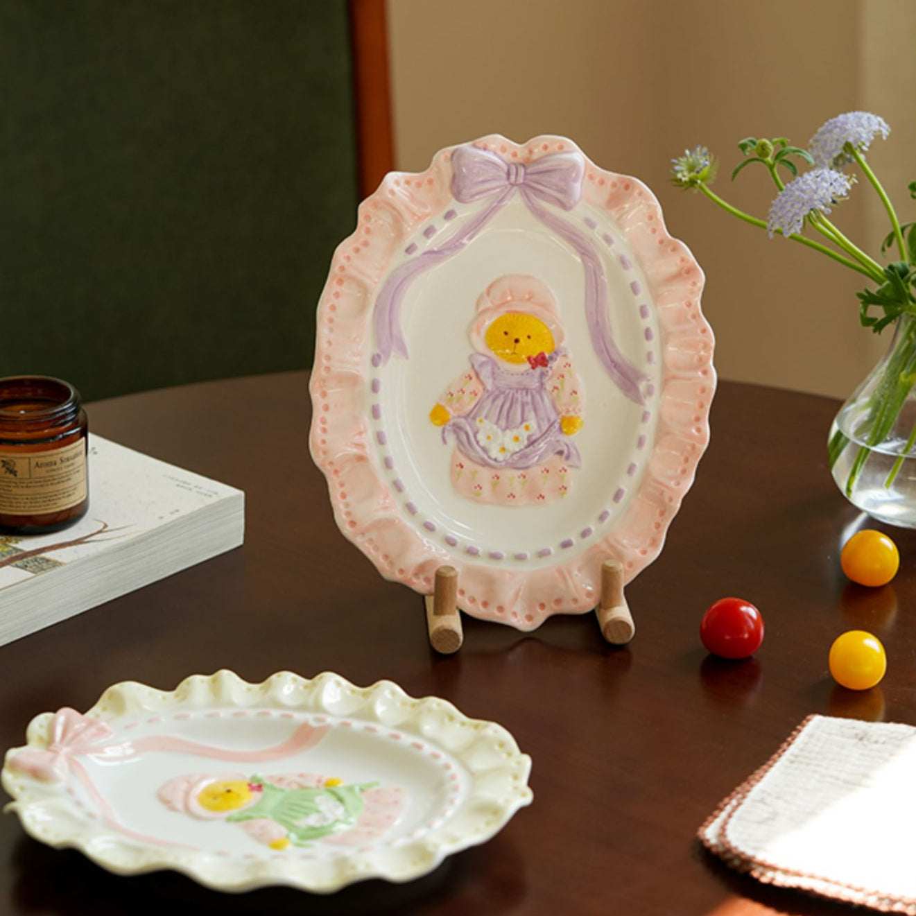 Exquisite Underglazed Ceramic Breakfast Plates